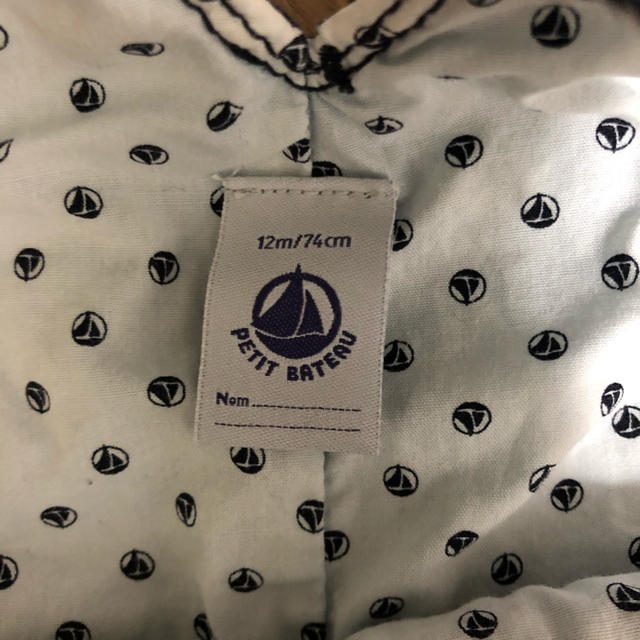 PETIT BATEAU(プチバトー)のプチバトー デニム風スウェットジャンパースカート12m キッズ/ベビー/マタニティのベビー服(~85cm)(ワンピース)の商品写真