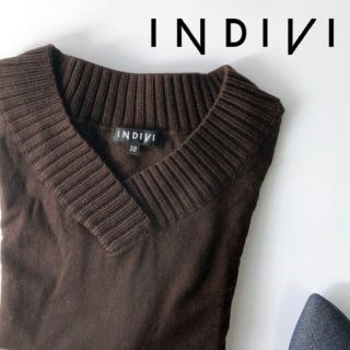 インディヴィ(INDIVI)のINDIVI Vネックウールニット(ニット/セーター)