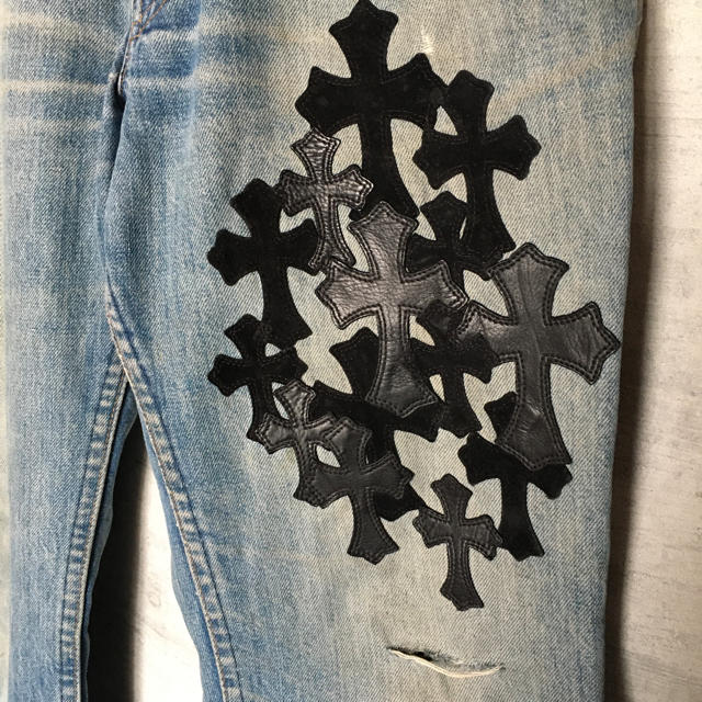 roen デニム 刺繍 レザーパッチ クロムハーツ元ネタ thedesigntourist.com