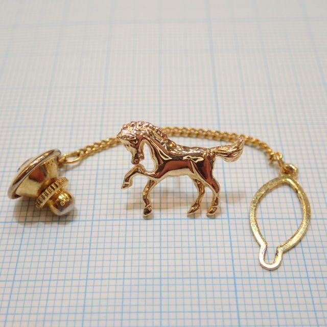 K18 馬 タイタック■ピンタック■うま ホース horse モチーフ磨き仕上げ メンズのアクセサリー(その他)の商品写真