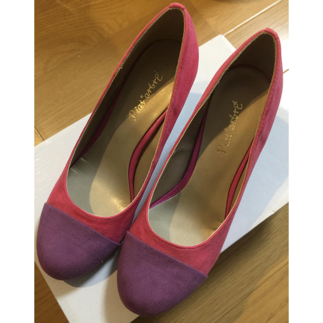 お値下げ！パンプス バイカラー  パープル×ピンク レディースの靴/シューズ(ハイヒール/パンプス)の商品写真