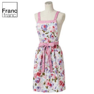 フランフラン(Francfranc)の❤ギフト袋有り❤新品 フランフラン アイリー フルエプロン【ピンク】❤(収納/キッチン雑貨)