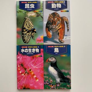 ガッケン(学研)の【値下げ】学研図鑑(1.昆虫/3.動物/4.水の生き物/5.鳥)(語学/参考書)