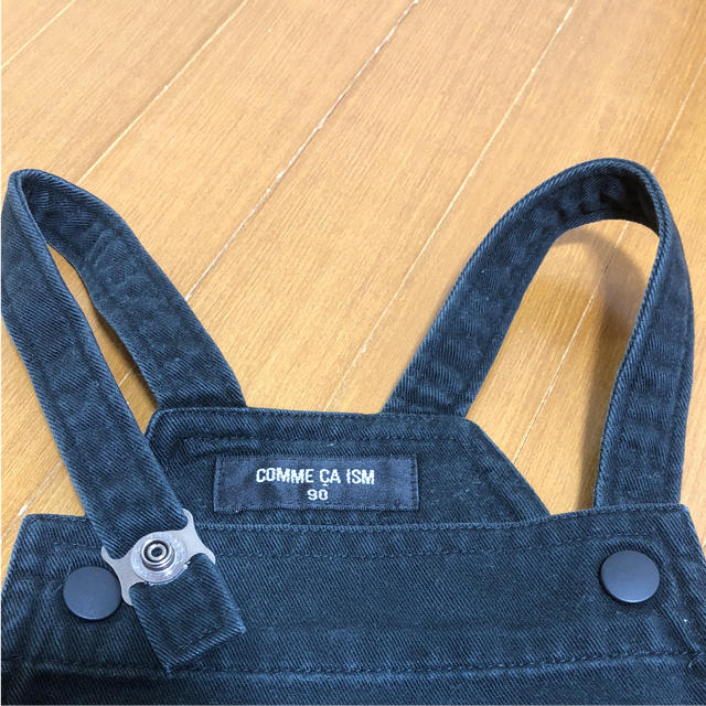 MUJI (無印良品)(ムジルシリョウヒン)のジャンパースカート&ボーダーロングTシャツ　90cm キッズ/ベビー/マタニティのキッズ服女の子用(90cm~)(スカート)の商品写真