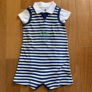 プチバトー(PETIT BATEAU)のPETIT BATEAU ロンパース 12m/74cm 2枚(ロンパース)