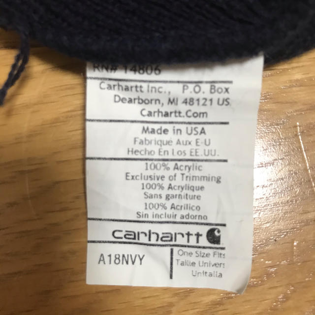 carhartt(カーハート)の【送料込】carharttニット帽ネイビー レディースの帽子(ニット帽/ビーニー)の商品写真