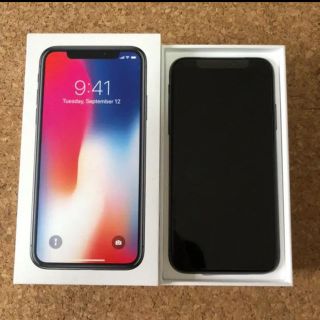 アップル(Apple)の未使用 iPhone X Space Gray 256 GB SIMフリー(スマートフォン本体)