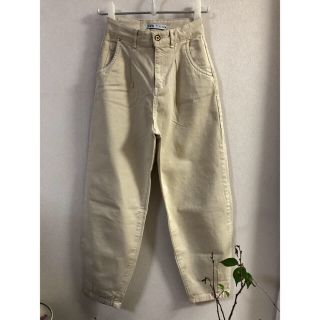 ザラ(ZARA)のてい様専用　ZARA ザラ　テーパードデニム  ハイライズ  ライトベージュ32(デニム/ジーンズ)