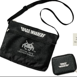 スペースインベーダー BIGロゴサコッシュ&コンパクトレザー財布(ショルダーバッグ)