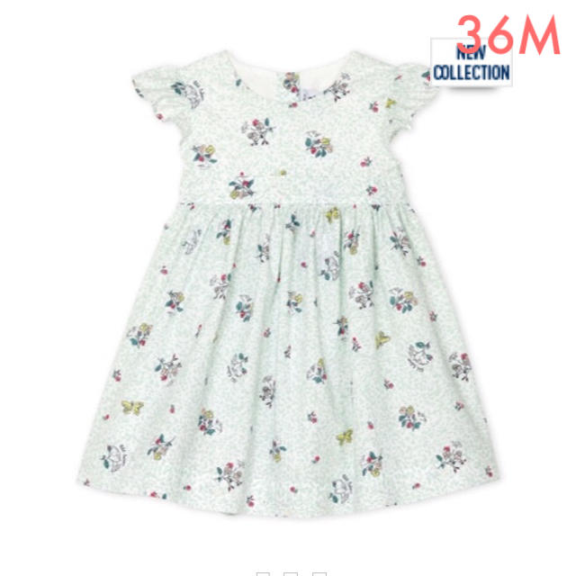 PETIT BATEAU(プチバトー)の新品未使用  プチバトー  プリント  ワンピース  36m キッズ/ベビー/マタニティのキッズ服女の子用(90cm~)(ワンピース)の商品写真