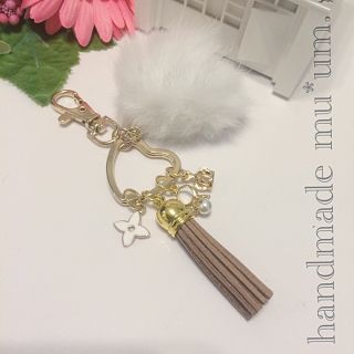 ファー付き♡ロングタッセルキーホルダー(キーホルダー)