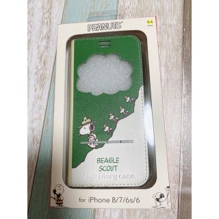 スヌーピー(SNOOPY)のスヌーピー　iPhone手帳型ケース(iPhoneケース)