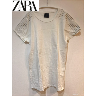 ザラ(ZARA)のザラ ZARA Tシャツ【ホワイト×無地×ビョウ】(Tシャツ/カットソー(半袖/袖なし))