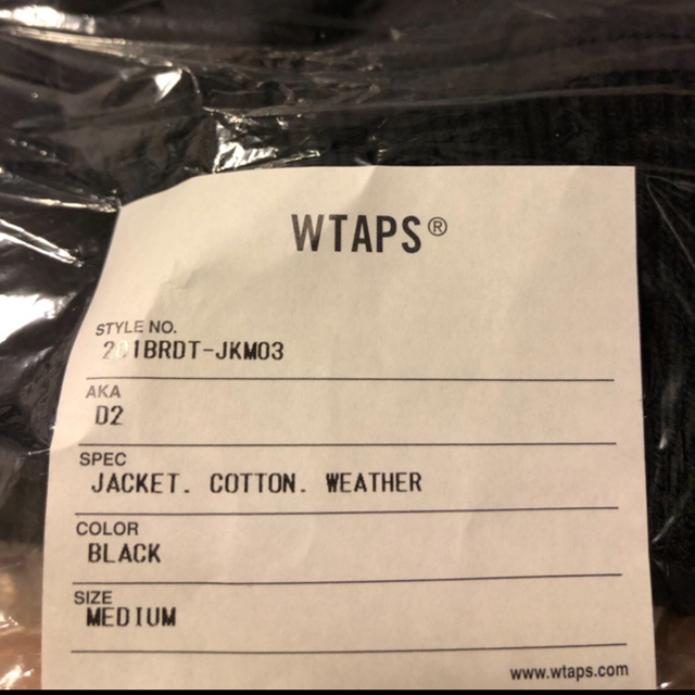 WTAPS  20SS D2 ジャケット サイズM ブラック