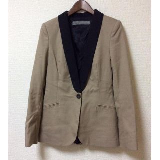 ザラ(ZARA)のZARA BASIC テーラードジャケット ベージュ アウター(テーラードジャケット)