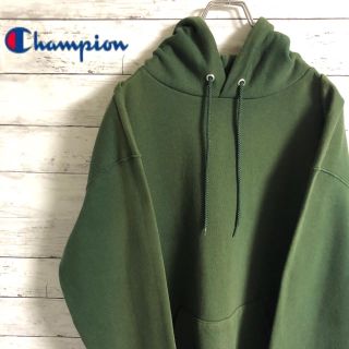 チャンピオン(Champion)の【レア】チャンピオン☆袖ワンポイント刺繍ロゴ　人気色　カーキ　ゆるだぼ　パーカー(パーカー)