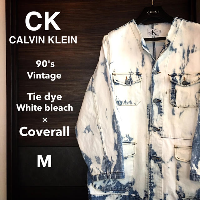 Calvin Klein(カルバンクライン)の【激レア1点物】Calvin klein ノーカラーデニムカバーオール メンズのジャケット/アウター(Gジャン/デニムジャケット)の商品写真