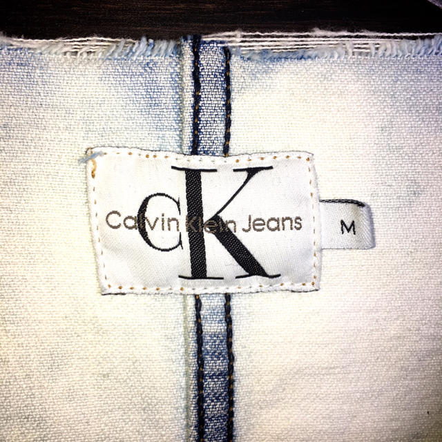 Calvin Klein(カルバンクライン)の【激レア1点物】Calvin klein ノーカラーデニムカバーオール メンズのジャケット/アウター(Gジャン/デニムジャケット)の商品写真