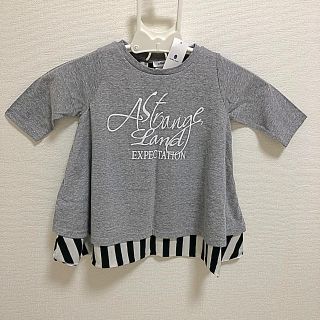 グローバルワーク(GLOBAL WORK)の新品 グローバルワーク ボーダーカサネチュニック Sサイズ(Tシャツ/カットソー)