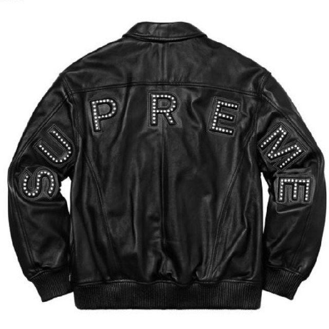 18ss Studded Arc Logo Leather Jacket