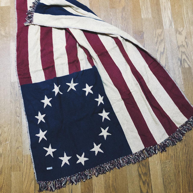 1777〜1795年 星条旗柄 アメリカ買付け 大きいサイズ ラグ ブランケット