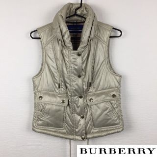 バーバリーブルーレーベル(BURBERRY BLUE LABEL)の美品 BURBERRY BLUE LABEL 中綿ベスト グレー系 サイズ38(ダウンベスト)