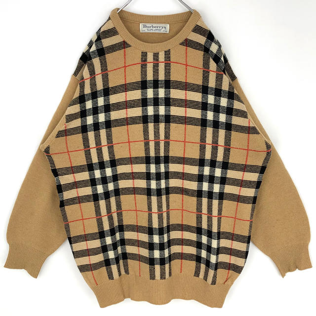 アウトドア BURBERRY - バーバリー 全面ノバチェック ニット セーター 可愛い 春おすすめ ウール100の通販 by トレンド古着