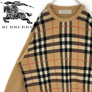 バーバリー(BURBERRY)のバーバリー 全面ノバチェック ニット セーター 可愛い 春おすすめ ウール100(ニット/セーター)