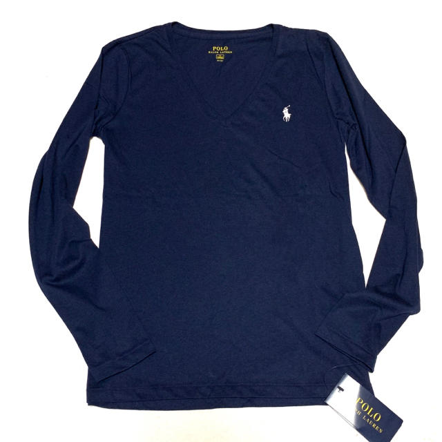 POLO RALPH LAUREN(ポロラルフローレン)のレディース  S 新品✨Vネック ロングスリーブ Tシャツ / ネイビー レディースのトップス(Tシャツ(長袖/七分))の商品写真