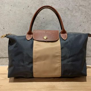 ロンシャン(LONGCHAMP)のロンシャン　カスタマイズ　グレー　ベージュ(ハンドバッグ)