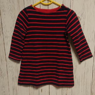 プチバトー(PETIT BATEAU)のボーダーワンピース 80(ワンピース)