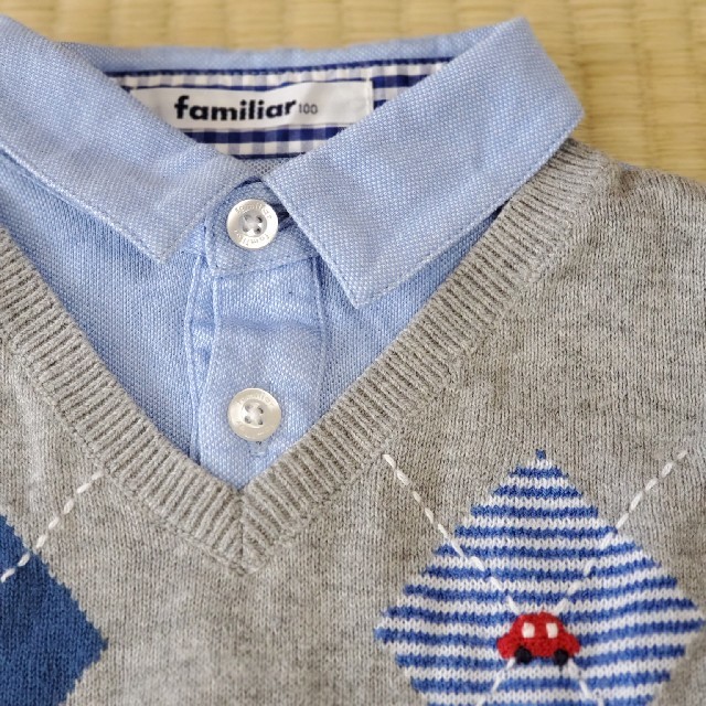 familiar(ファミリア)のファミリア　人気　ベスト付シャツ キッズ/ベビー/マタニティのキッズ服男の子用(90cm~)(ブラウス)の商品写真