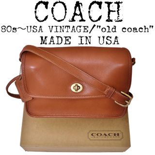 コーチ(COACH)の極美品★COACH★オールドコーチ★80s★ショルダーバッグ★USA製★ブラウン(ショルダーバッグ)