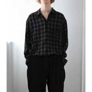 コモリ(COMOLI)の【20ss/新品】comoli レーヨンオープンカラーシャツ グリーン サイズ1(シャツ)