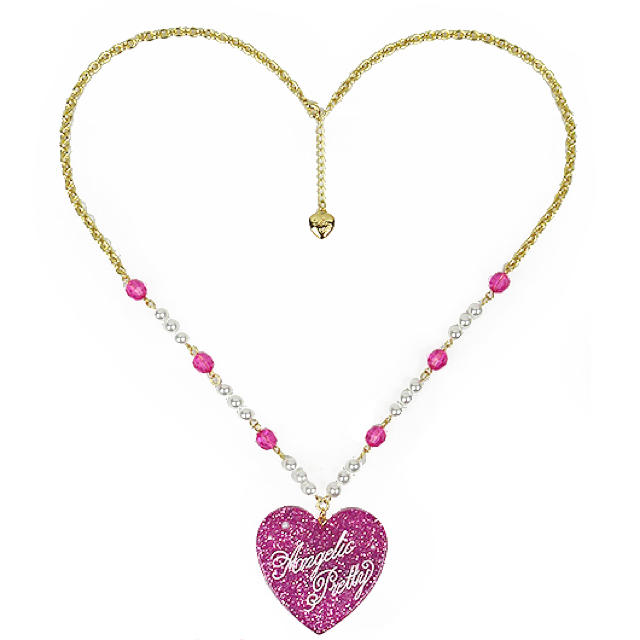 Angelic Pretty(アンジェリックプリティー)の【限定値引】Deco Heartネックレス　ピンク レディースのアクセサリー(ネックレス)の商品写真