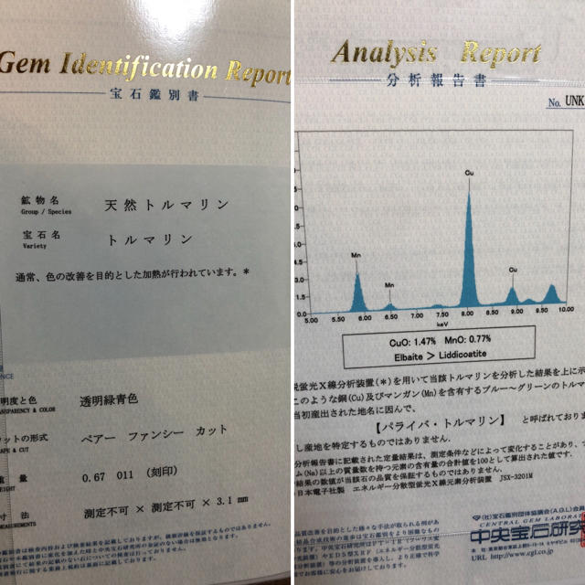 パライバネックレスパライバトルマリン0.67ct  ダイヤ1.187ct  ptネックレス