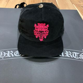 クロムハーツ(Chrome Hearts)の新作 レア クロムハーツ コーデュロイ キャップ ダガーロゴ ピンク(キャップ)