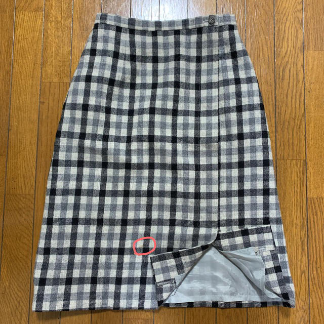 ウールチェック タイト スカート レディースのスカート(ひざ丈スカート)の商品写真
