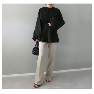 ステュディオス(STUDIOUS)のゆんち様専用　LAULEN Tuck flare blouse ブラック(シャツ/ブラウス(長袖/七分))