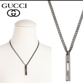 グッチ(Gucci)の【GUCCI】Gプレート ペンダント ブラック★(ネックレス)