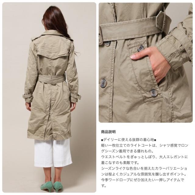 goa(ゴア)のgoa 　綿サテントレンチコート レディースのジャケット/アウター(トレンチコート)の商品写真