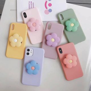 お花♡ポップソケット付きiPhoneケース(iPhoneケース)