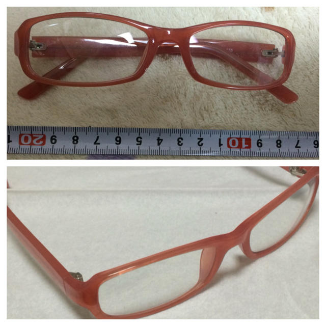 UNIQLO(ユニクロ)のサーモンピンク伊達眼鏡 レディースのファッション小物(サングラス/メガネ)の商品写真