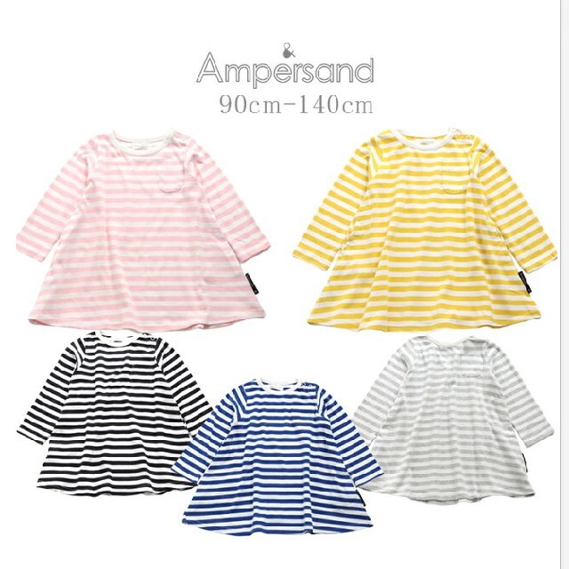 ampersand(アンパサンド)の美品 まとめ売り アンパサンド ボーダー ワンピース 95,120㎝ キッズ/ベビー/マタニティのキッズ服女の子用(90cm~)(ワンピース)の商品写真