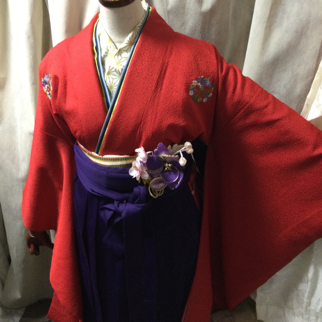【即日発送】 袴セット　卒業式　レトロ　矢絣　アンティーク 着物