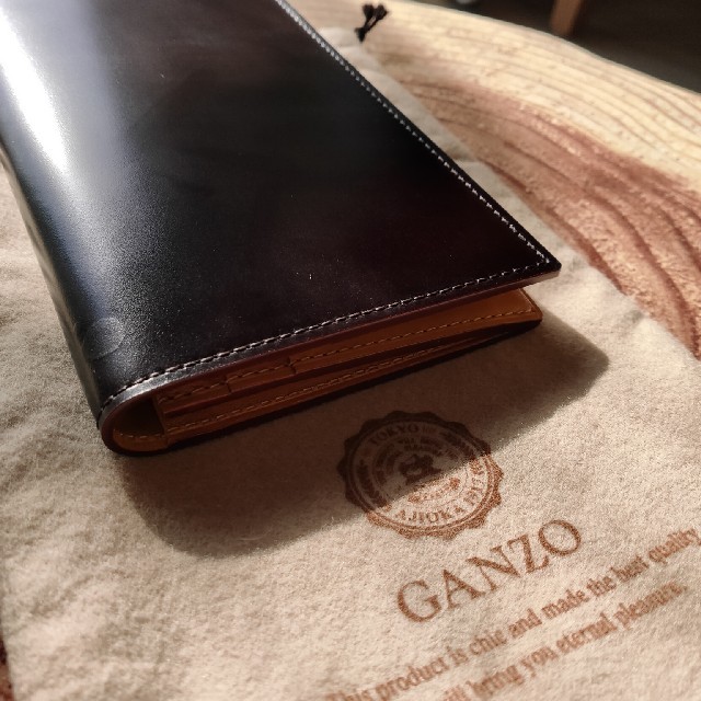 GANZO 長財布コードバン 小銭入れ付 ダークブラウン色 GANZO 長財布コードバン 小銭入れ付 ダークブラウン色