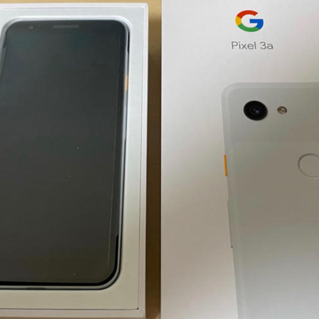 未使用　Google pixel3a SIMフリー　ホワイトスマートフォン/携帯電話