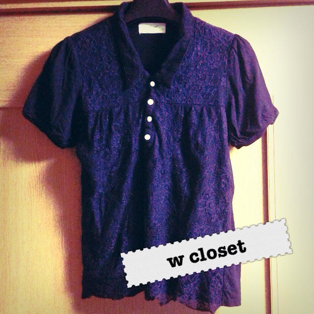 w closet(ダブルクローゼット)のw closet＊レースポロシャツ レディースのトップス(シャツ/ブラウス(半袖/袖なし))の商品写真