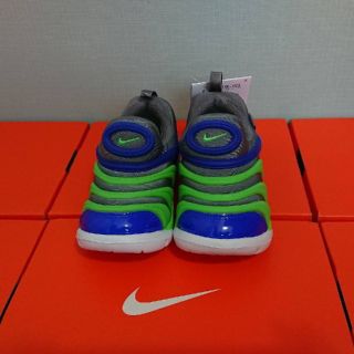 ナイキ(NIKE)のNIKE ジュニア キッズ グリーン ブルー ダイナモフリー スニーカー 16(スリッポン)