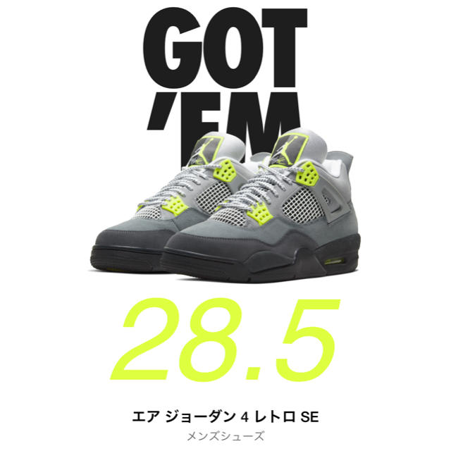 メンズNIKE AIR JORDAN 4 "AIR MAX 95 NEON"